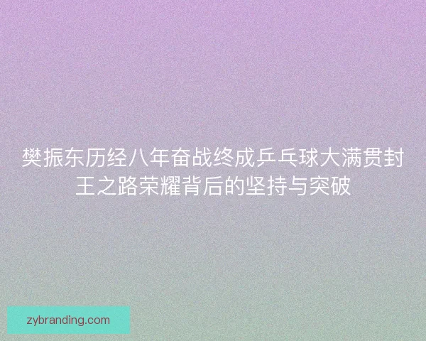 樊振东历经八年奋战终成乒乓球大满贯封王之路荣耀背后的坚持与突破